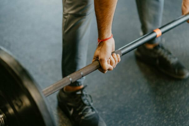 Man lifting barbell