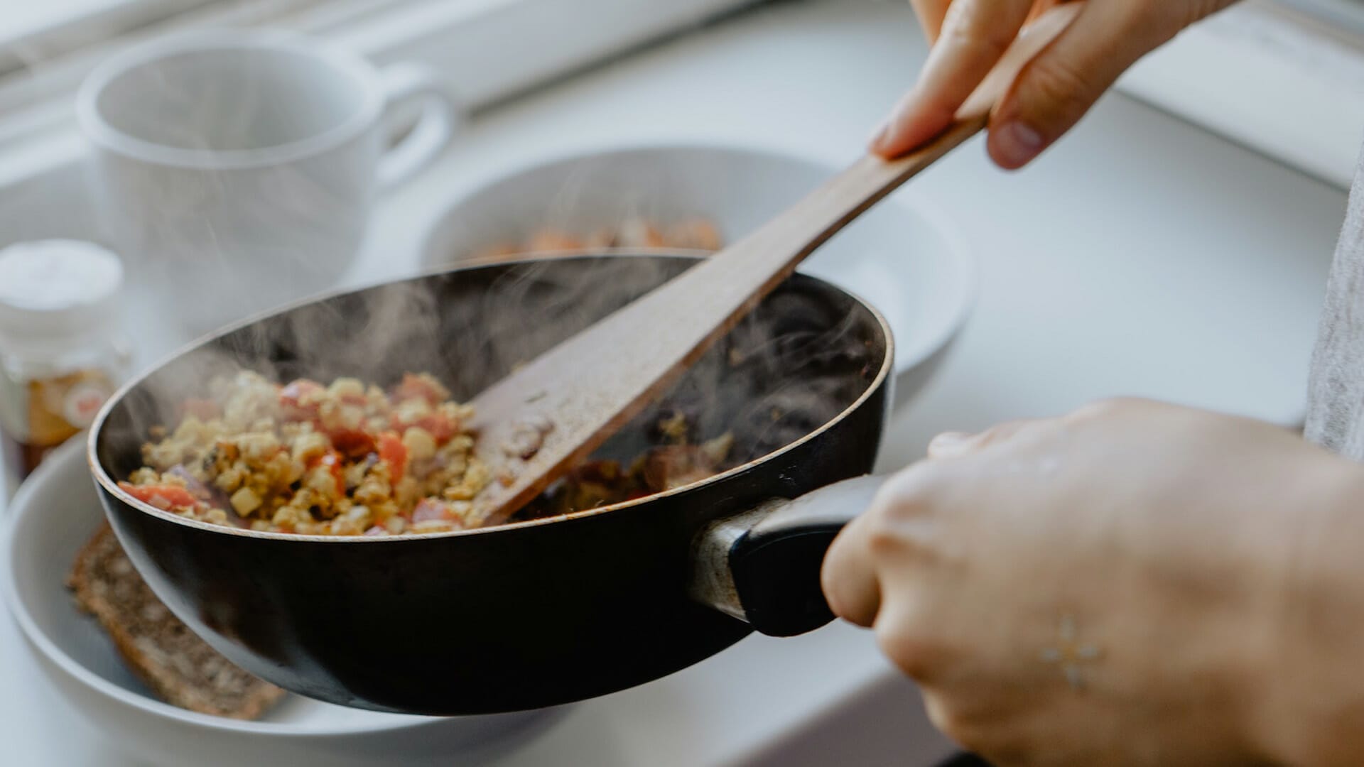 Man preparing healthy meal